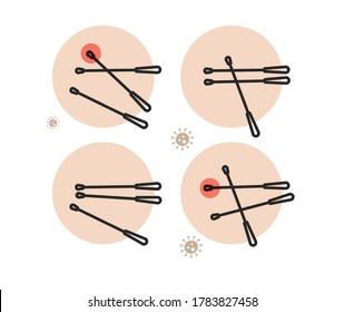 Community Level Nasal Swab - Nasopharyngeal Swab Testing and Sample collection  - Icon as eps 10 File.