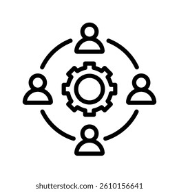 Community Line Vector Illustration On White Background.
