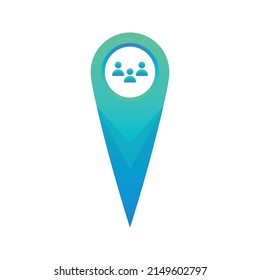 community location gradient logo design template icon