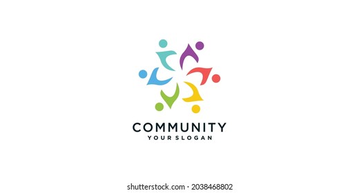 Community logo collection with creative concept Premium Vector 