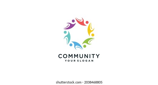 Community logo collection with creative concept Premium Vector 