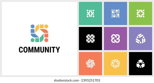 community logo collection, teamwork logo design inspiration