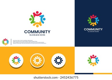 Community logo, for companies that require teamwork, logo design template.