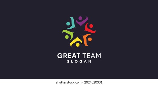 Logo de la comunidad con estilo de elemento creativo Vector Premium 