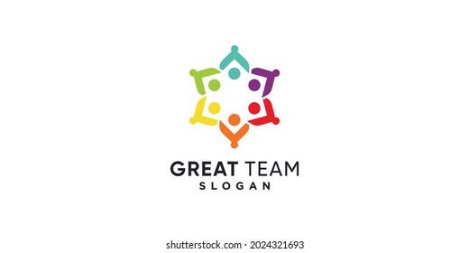 Logo de la comunidad con estilo de elemento creativo Vector Premium 