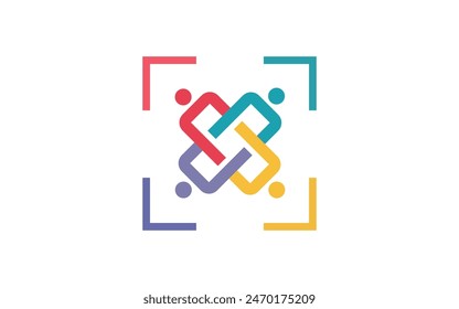 Community Logo Design Konzept Modernes einzigartiges Logo