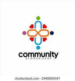 Gemeinschaftslogo-Design mit einem Cross-Konzept. Abbildung des Kreuzes und Buchstabens CXD mit Pfeilrichtung im negativen Raum.