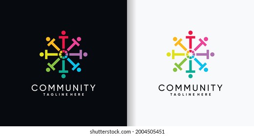 Letra inicial T del diseño del logotipo comunitario con concepto creativo