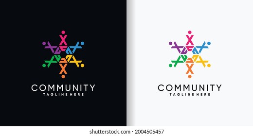Community logo design initial letter X with creative concept