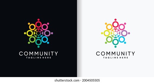 Diseño del logotipo comunitario letra inicial O con concepto creativo