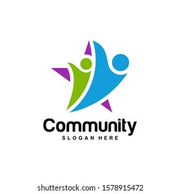 Community logo design inspiration vector template, Social relationship logo and icon, Adoption care logo concept, Icon symbol