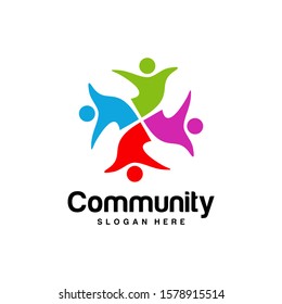 Community logo design inspiration vector template, Social relationship logo and icon, Adoption care logo concept, Icon symbol