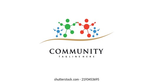 Community logo design with modern style Premium Vector