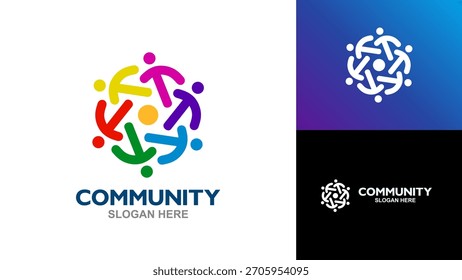 Community Logo Design. People community logo vector design illustration. Group Logo Business. Human community design template or web