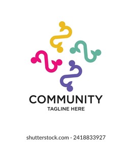 Community logo design simple concept Premium Vector