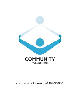 Diseño de logotipo comunitario concepto simple Vector Premium