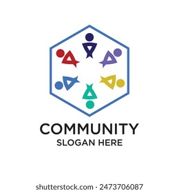 Diseño de logotipo de la comunidad concepto simple Premium Vector