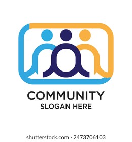 Community logo design simple concept Premium vector