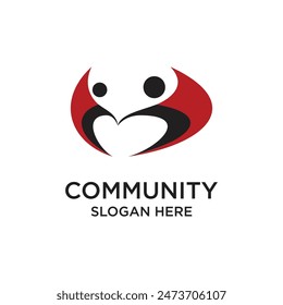 Community logo design simple concept Premium vector