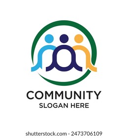 Diseño de logotipo de la comunidad concepto simple Premium Vector