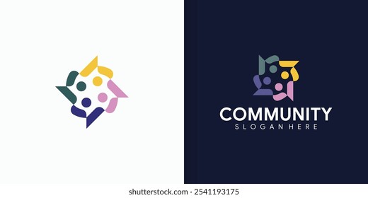 community logo design. symbol for teamwork, social group. Vector illustration