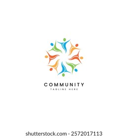 Community Logo Design: Teamwork, Equality, Networking, People Icon, Connectivity, Family, Friend Circle, Team Concept, Global Community, Social Support, Business Partnership, Human Rights Logo Vector