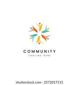 Community Logo Design: Teamwork, Equality, Networking, People Icon, Connectivity, Family, Friend Circle, Team Concept, Global Community, Social Support, Business Partnership, Human Rights Logo Vector