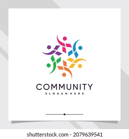 Plantilla de diseño de logotipo comunitario con concepto creativo, parte ocho