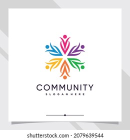 Community logo design template with creative concept part five