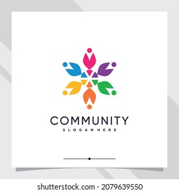 Plantilla de diseño de logotipo comunitario con concepto creativo parte seis