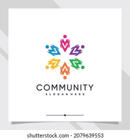 Community logo design template with creative concept part four