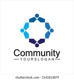 Community Logo Design Template for Teams or Groups.network and social icon design 