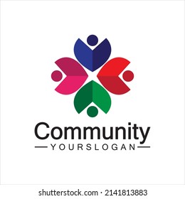 Community Logo Design Template for Teams or Groups.network and social icon design 
