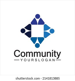 Plantilla de diseño de logotipos comunitarios para equipos o grupos.diseño de redes e iconos sociales 