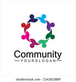 Community Logo Design Template for Teams or Groups.network and social icon design 