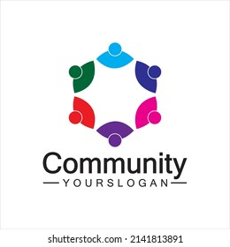 Plantilla de diseño de logotipos comunitarios para equipos o grupos.diseño de redes e iconos sociales 