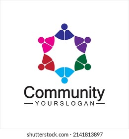 Plantilla de diseño de logotipos comunitarios para equipos o grupos.diseño de redes e iconos sociales 