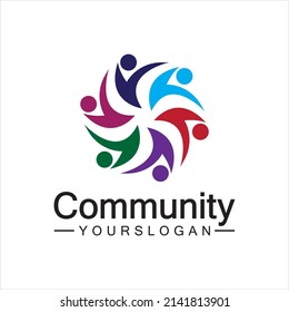 Plantilla de diseño de logotipos comunitarios para equipos o grupos.diseño de redes e iconos sociales 