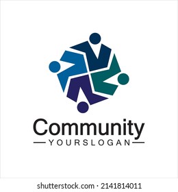 Community Logo Design Template for Teams or Groups.network and social icon design 