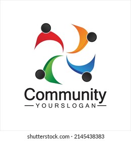 Plantilla de diseño de logotipos comunitarios para equipos o grupos.diseño de redes e iconos sociales 