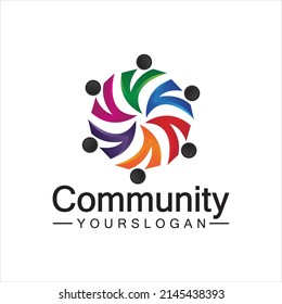 Plantilla de diseño de logotipos comunitarios para equipos o grupos.diseño de redes e iconos sociales 