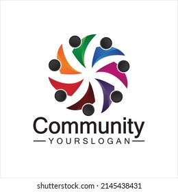 Plantilla de diseño de logotipos comunitarios para equipos o grupos.diseño de redes e iconos sociales 