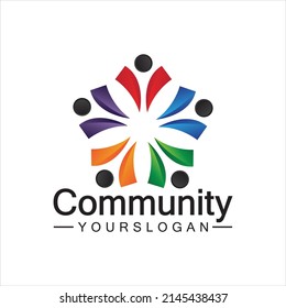 Plantilla de diseño de logotipos comunitarios para equipos o grupos.diseño de redes e iconos sociales 