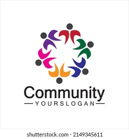 Plantilla de diseño de logotipos comunitarios para equipos o grupos.diseño de redes e iconos sociales 