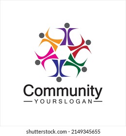 Plantilla de diseño de logotipos comunitarios para equipos o grupos.diseño de redes e iconos sociales 