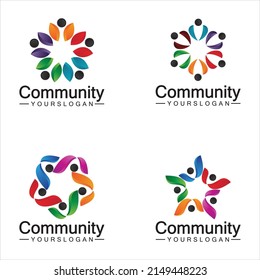Community Logo Design Template for Teams or Groups.network and social icon design 