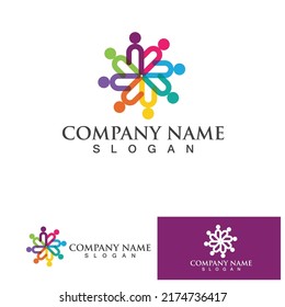 Community Logo Design Template for Teams or Groups.network and social icon design 
