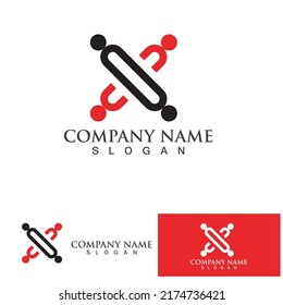 Community Logo Design Template for Teams or Groups.network and social icon design 