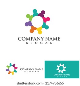 Plantilla de diseño de logotipos comunitarios para equipos o grupos.diseño de redes e iconos sociales 