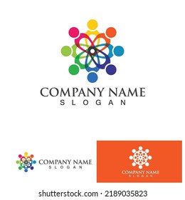 Community Logo Design Template for Teams or Groups.network and social icon design 
